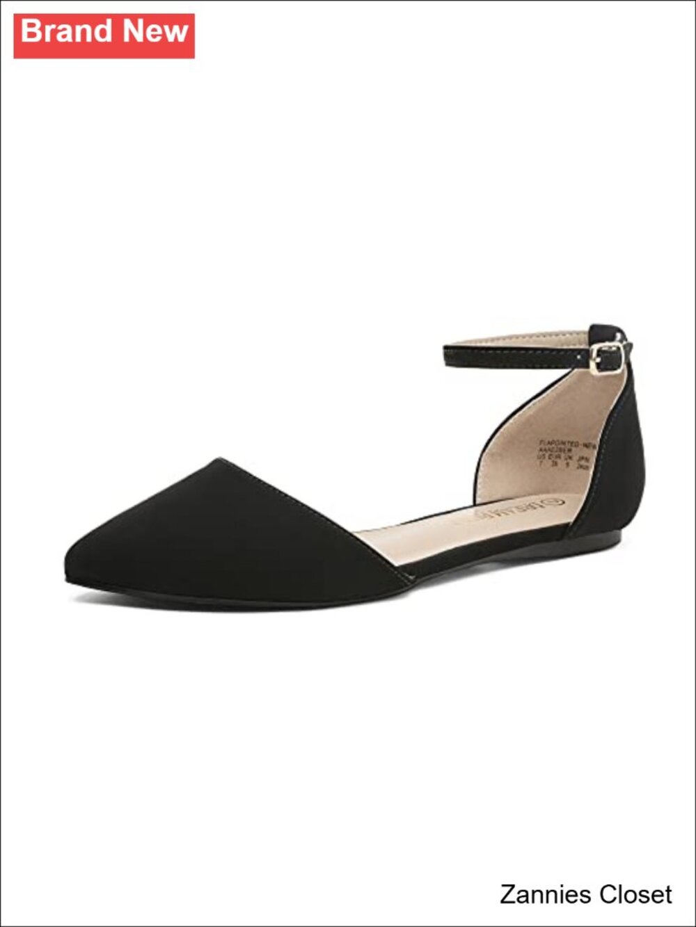 ✨ DREAM PAIRS Women's D'Orsay Pointed Toe Flats with Ankle Strap